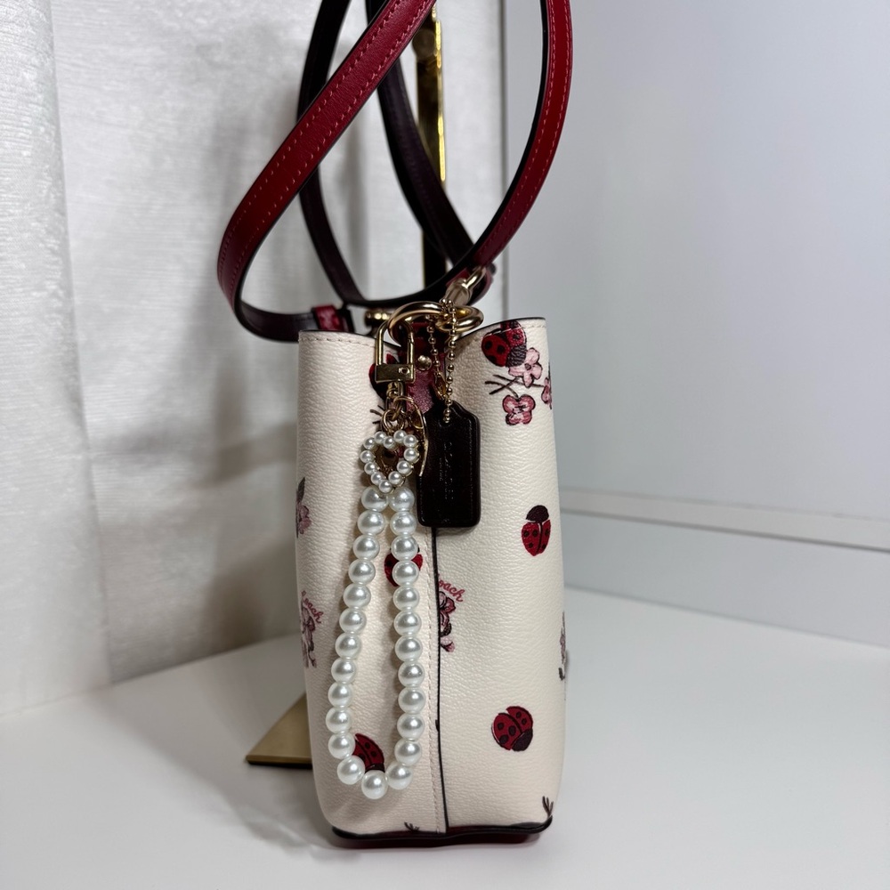 โฃ๏ธSOLD - Coach Mini Town Bucket Bag with Ladybug Floral Print - Picture 4 of 11